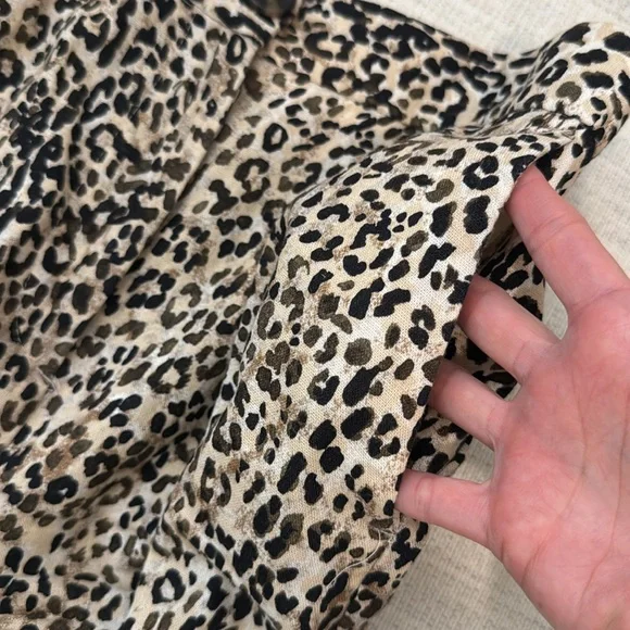 ZARA Leopard Shorts Small BERMUDA ESTAMPADO ANIMAL CON LINO - Picture 6 of 12